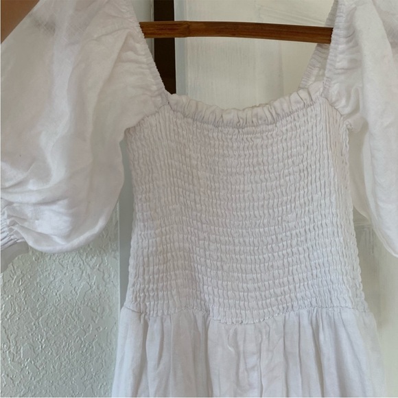 DISSH 100% Linen Smocked Summer Dress size 8 - Picture 4 of 8
